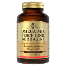 Carica l'immagine nel visualizzatore di Gallery, Solgar Omega Mix 60 Softgel con Omega 3, 6 e 9 da Pesce, Lino e Borragine