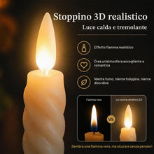 Carica l'immagine nel visualizzatore di Gallery, Candele LED, Set da 6 Candele Finte Torsadate Avorio Senza Fiamma, con Telecomando, Luce Tremolante, Dimmerabili, Timer 