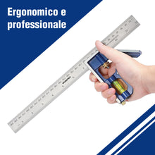 Carica l'immagine nel visualizzatore di Gallery, WORKPRO Squadra Combinata Regolabile 300 mm, Righello per Angolo