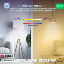 Carica l'immagine nel visualizzatore di Gallery, NOUS P3Z, Zigbee Lampadine Led E27 Luce Calda Fredda, Tuya Smart Life Luci Led Rgb, Lampadina Compatibile con Alexa, Goo