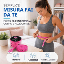 Carica l'immagine nel visualizzatore di Gallery, Metro a nastro 2 in 1 cm + INCH metro da sarto 150 cm in scatola (150 cm rosa)