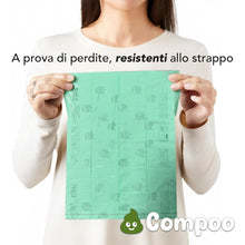 Carica l'immagine nel visualizzatore di Gallery, Lavatelli - 300 Sacchetti Cane Cacca 100% Compostabili e Biodegradabili COMPOO, 15 Rotoli da 20 unità, Sacchetti Igienic
