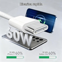 Carica l'immagine nel visualizzatore di Gallery, YISH 60W Cavo USB Type-C Ricarica Rapida - [2Pezzi-1M] Cavetto USB C Cavo Type C to Type C PD 3.0 Nylon Intrecciato Filo