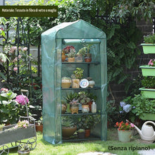 Carica l'immagine nel visualizzatore di Gallery, Copertura per serra da giardino in PVC, 4 ripiani, con telo rimovibile trasparente, 160x70x50 cm, impermeabile e traspir