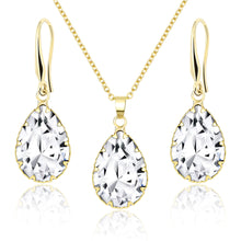 Carica l'immagine nel visualizzatore di Gallery, Linawe Set di gioielli Set di gioielli per donna, gioielli da sposa in oro, gioielli di moda, orecchini pendenti da donna, ciondolo a catena in oro
