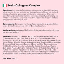 Carica l'immagine nel visualizzatore di Gallery, Multi-Collagene Idrolizzato in Polvere 450g, Tipo 1 2 3 con Biotina e Zinco