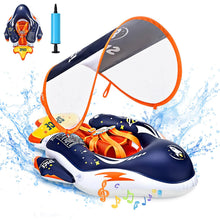 Carica l'immagine nel visualizzatore di Gallery, IEEILULU Salvagente Neonato, Salvagente Neonato con Parasole e Seggiolino, Ciambella Mare, Galleggiante per Bambini Ciambella Gonfiabile per Piscina, Spiaggia, Vacanze da 6 a 36 Mesi