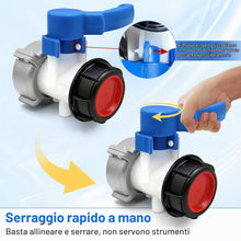 Carica l'immagine nel visualizzatore di Gallery, VEEKAY IBC Serbatoio adattatore DN50 75mm,Adattatore Universale per Serbatoio Dell'acqua 1000L,Rubinetto di Scarico Univ