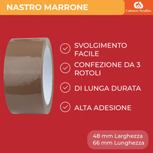 Carica l'immagine nel visualizzatore di Gallery, Crimson Starfish 3 x Rotoli Di Nastro Adesivo Marrone 48mm x 66m | Nastro Per Imballaggio Per Pacchi, Scatole, Spedizion