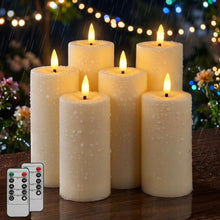 Carica l'immagine nel visualizzatore di Gallery, Dehobo Candele Led Fiamma Oscillante, IP65 (13,5/15/18cm x 5,5cm, 6 Pezzi)