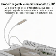 Carica l'immagine nel visualizzatore di Gallery, Lampada da lettura a LED Ricaricabile USB Braccio Flessibile Bianco