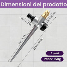 Carica l'immagine nel visualizzatore di Gallery, 3 Pezzi Irrigatore da Giardino Automatico Regolabile 360 in Metallo, Irrigatori a Pioggia Rotanti con Puntale in Metallo