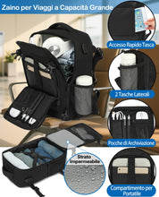 Carica l'immagine nel visualizzatore di Gallery, KLOSTAIN Zaino Ryanair 40x20x25 Zaino da Viaggio Aereo Bagaglio a Mano 20L Borsa da Cabina per Uomo e Donna Zaino da Viaggio Lavoro e Scuola Trekking, Nero