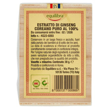 Carica l'immagine nel visualizzatore di Gallery, Equilibra Alimenti, Ginseng Coreano Puro 100%, A Base Di Radice Di Ginseng Bianco, Coltivato Nelle Terre D'Origine, Estr