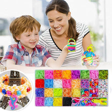 Carica l&#39;immagine nel visualizzatore di Gallery, 2500pcs Elastici per Braccialetti, Bracciale Elastici Colorati Bands Kit, fai da te Bambina Elastici di Gomma Bracciale Lavorare a Maglia Fare Braccialetti Perline Giocattolo