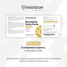 Carica l'immagine nel visualizzatore di Gallery, Bromelina Extra Forte 5000 GDU/g | Integratore Bromelina Forte | 180 Compresse Gastroprotette | Gambo d’Ananas | Vegan |