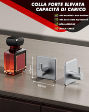 Carica l'immagine nel visualizzatore di Gallery, Auxmir 6 Pezzi Ganci Adesivi Appendi Accappatoio Bagno 4cm, Argento