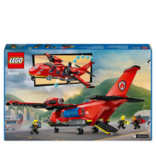 Carica l&#39;immagine nel visualizzatore di Gallery, LEGO City Aereo Antincendio, Giocattolo dei Vigili del Fuoco per Bambini e Bambine da 6 Anni in su, Aeroplano con Portellone Apribile Lancia Elementi Acqua, 3 Minifigure dei Pompieri e Jetpack 60413