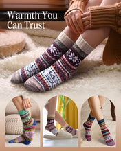 Carica l'immagine nel visualizzatore di Gallery, Regalo Natale Calze Termiche Donna: Regali di Natale per Lei Originali Utili Accessori Regalini Natalizi per Mamma Famiglia Colleghe Amiche Anziana, Calze Calde Donna Invernali Termiche Lana Imbottite