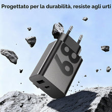 Carica l'immagine nel visualizzatore di Gallery, Caricatore rapido USB-C da 68 W, Dual Port, con cavo da 1 m per Motorola