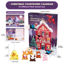 Carica l'immagine nel visualizzatore di Gallery, LIHAO Calendario dell'Avvento, 24pz MINI Giocattoli di Animali Peluche Regali Natale per Bambini