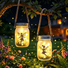 Carica l'immagine nel visualizzatore di Gallery, 2 Pezzi Lanterne Solari da Esterno Appendere, Fata Farfalla in Barattolo di Vetro, LED Lanterna Solare da Esterno, IP65 