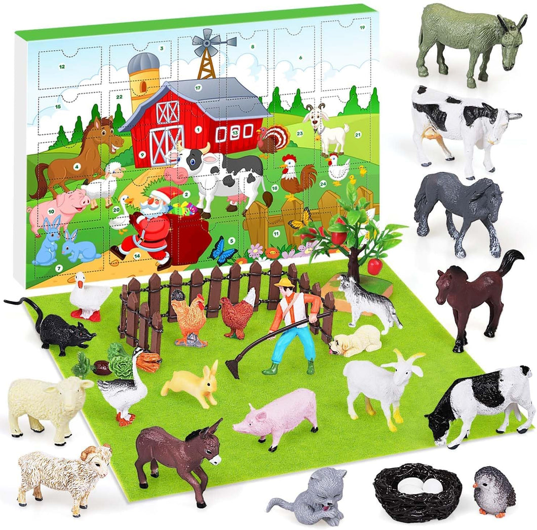 iZoeL Calendario Avvento 2024 Bambini Fattoria Animali, 24 Animali Fattoria per Pollo Anatre Conigli - Calendario dell'Avvento Natale, Regalo a Sorpresa Il Conto Alla Rovescia Figli Nipoti Bambini