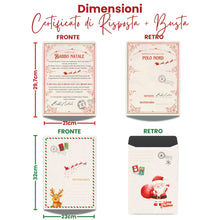 Carica l'immagine nel visualizzatore di Gallery, Kit Lettera Babbo Natale Bambini | Lettera per Babbo Natale da Scrivere + Risposta di Babbo Natale + 2 Buste | Set Lettera a Babbo Natale