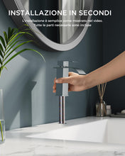 Carica l'immagine nel visualizzatore di Gallery, Rubinetto per Bagno FORIOUS, Rubinetto per Lavabo a Cascata in Nickel Spazzolato, Miscelatore Monocomando per Lavabo con Altezza del Beccuccio di 110 MM, Risparmio Idrico, Risparmio Energetico.