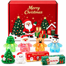Carica l'immagine nel visualizzatore di Gallery, Set 8 Pezzi Squishy di Natale, Decorazione Natalizia Giocattolo Antistress, Scatola Regalo per Natale, Riempimento Calen