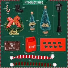 Carica l'immagine nel visualizzatore di Gallery, AOKITO Porta Elfo Natale Kit, Porticina Elfo Natale Legno Accessori, Porta Elfo Magica con Ghirlanda di Natale, Mini Albero Natale, Scopa, Stivali, Scala, Decorazioni Natalizie Regali per Bambini Set