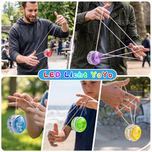 Carica l'immagine nel visualizzatore di Gallery, 5 Pezzi Yoyo Bambini LED Yoyo Professionale Yo-yo Luci Plastica Yo-yo Luminoso Reattivo per Principianti, Sacchetti Rega