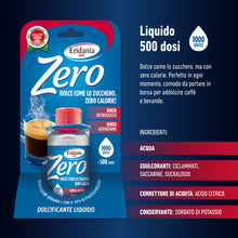 Carica l&#39;immagine nel visualizzatore di Gallery, Eridania Zero - Dolcificante Liquido, Comodo Flaconcino da Portare con Te, 500 Dosi, 2 Gocce Equivalgono ad 1 Dose, Comodo Tappo Salvagocce Apri&amp;Chiudi Integrato, 50 ml, 1 pezzo