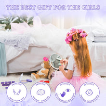 Carica l'immagine nel visualizzatore di Gallery, Trucchi Bambina Set, 57 pezzi Trucchi Bambina Anallergici, Lavabile Set Di Trucchi Per Bambini, Valigetta Trucchi Bambina, Giochi Bambina Natale Compleanno Regalo Bambina 3 -12 Anni (Viola Chiaro)