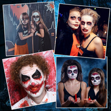 Carica l'immagine nel visualizzatore di Gallery, Trucchi Halloween, 150g Trucco Bianca Nero Rosso, Pittura per Viso e Corpo, Joker Vampiro Cosplay Scheletro Trucco Effet