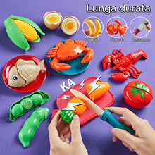 Carica l'immagine nel visualizzatore di Gallery, LAUGIGLE 78Pc Cibo Giocattolo da Taglio con Borsa per La Conservazione, Cibo Finto per Cucina da Gioco, Include Frutta e