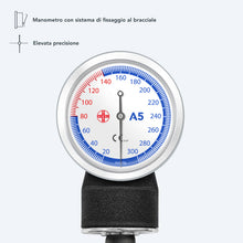 Carica l'immagine nel visualizzatore di Gallery, AIESI® Sfigmomanometro Manuale Professionale aneroide per adulti senza stetoscopio PRECISION A5, Garanzia Italia 24 mesi