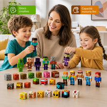 Carica l'immagine nel visualizzatore di Gallery, 36 Pezzi Figure Magnetiche e Blocchi Magnetici,12 Action Figure &amp; 24 Cubi Magnetici con Motivi da 2 cm,Articolazioni a 3