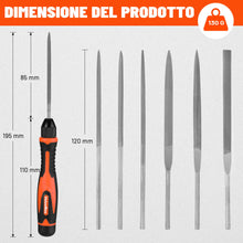 Carica l'immagine nel visualizzatore di Gallery, ValueMax Set Lime per Metallo da 7 Pezzi, Tondo, Mezzotondo, Triangolare, Quadrato, Piatto, Piattoe Appuntito, Mini Lima