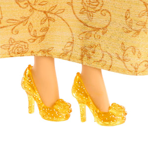 Mattel Disney Princess - Belle bambola con capi e accessori scintillanti ispirati al film, giocattolo per bambini, 3+ Anni, HLW11