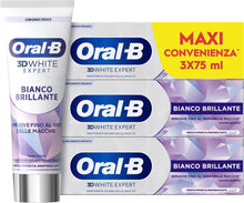 Carica l'immagine nel visualizzatore di Gallery, Oral-B Dentifricio Sbiancante 3D White Expert Bianco Brillante, 3x75ml