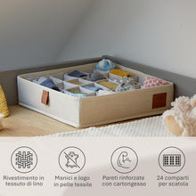 Carica l'immagine nel visualizzatore di Gallery, LOVE IT STORE IT Premium Organizer Cassetti -Organizzatore Armadio Pieghevole con 24 Scomparti - Set da 2 - Rinforzi in Cartone -30x30x8cm - Beige