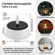 Carica l'immagine nel visualizzatore di Gallery, Set di 4 lumini solari per esterni con sensore crepuscolare, resistenti alle intemperie, per cimitero, balcone e giardin