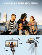 Carica l'immagine nel visualizzatore di Gallery, 180cm Bastone Selfie Treppiede per Telefono, Treppiede Smartphone Selfie Stick Stabile con Telecomando Estensibile Treppiedi per Cellulari Compatibile con iPhone/Samsung, Camera