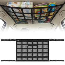 Carica l'immagine nel visualizzatore di Gallery, Rete Portaoggetti da Soffitto per Auto, 90 × 65 cm,2 Tasche a Rete