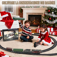 Carica l'immagine nel visualizzatore di Gallery, Trenino Elettrico per Bambini, Locomotiva, Locomotiva a Vapore Elettrica con Fumo Luminoso e Suono, Regali di Natale e C
