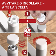 Carica l'immagine nel visualizzatore di Gallery, LouMaxx Piedini per Mobili Adesivi Regolabili in altezza Ø 55,5 mm – Piedini Mobili Bianchi Altezza Regolabile – Rialzi 