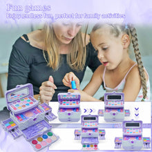 Carica l'immagine nel visualizzatore di Gallery, Trucchi Bambina Set, 57 pezzi Trucchi Bambina Anallergici, Lavabile Set Di Trucchi Per Bambini, Valigetta Trucchi Bambina, Giochi Bambina Natale Compleanno Regalo Bambina 3 -12 Anni (Viola Chiaro)