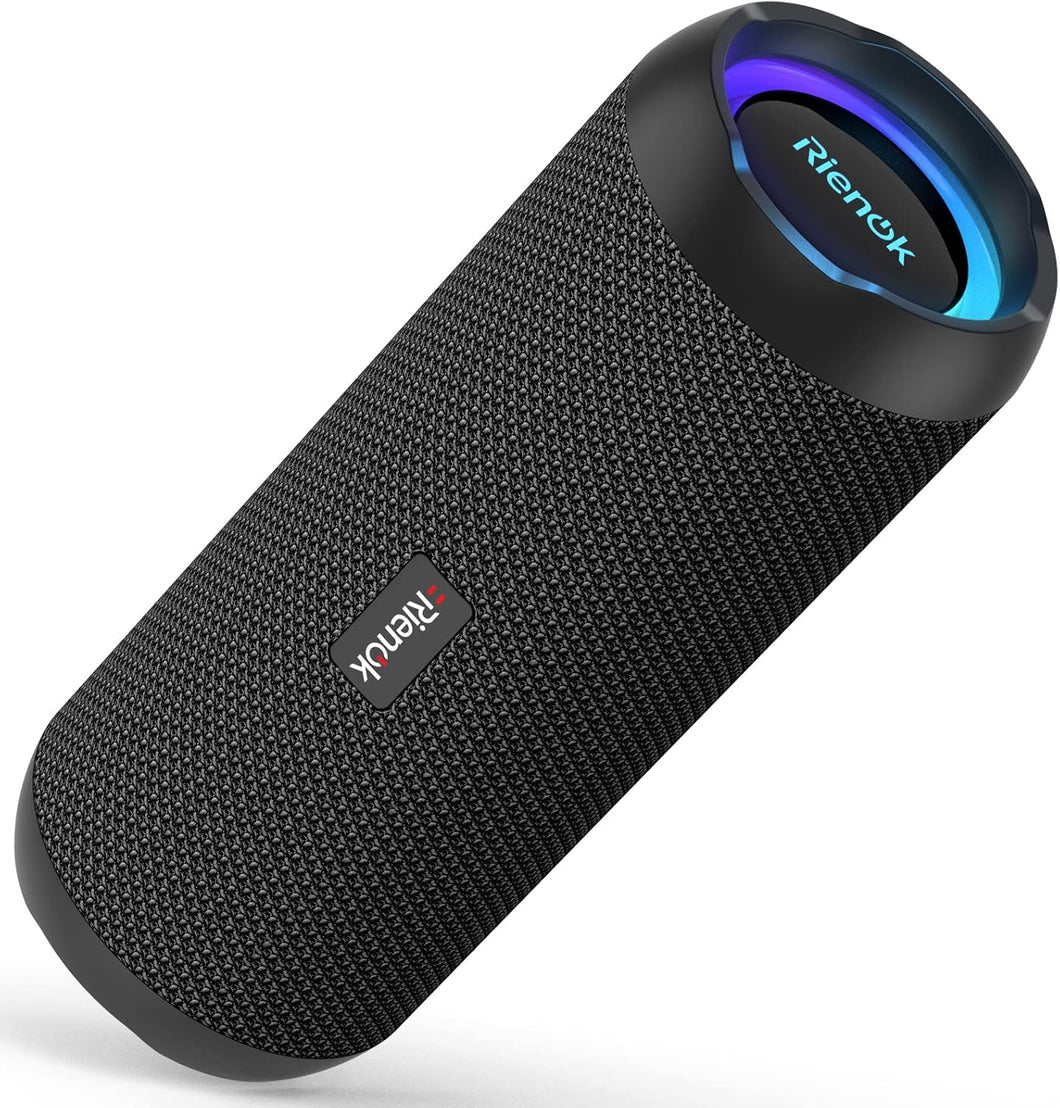 RIENOK Cassa Bluetooth Potenza 30W HD Stereo Altoparlante Bluetooth, Luce LED, Bassi Potenti, Speaker Bluetooth IP67 Impermeabile, Associazione Stereo, AUX & Micro SD e Chiamata Vivavoce, 24 Ore