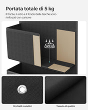Carica l'immagine nel visualizzatore di Gallery, SONGMICS Organizer da Porta, Organizer Armadio da Appendere Dietro Porta, Portaoggetti con 4 Tasche, per Camera da Letto, Bagno, Dispensa, Cucina, 12 x 33,5 x 100 cm, Nero Inchiostro RDH004B01